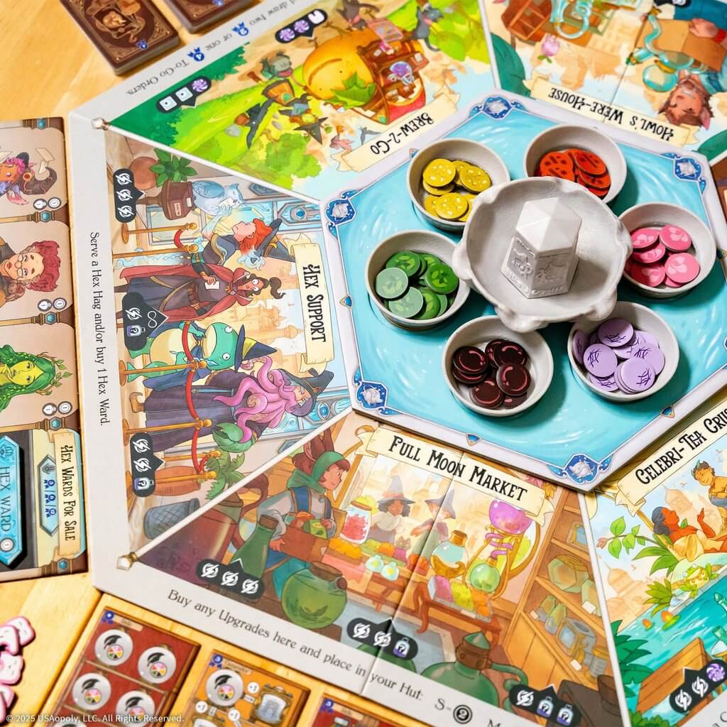Tea witches board set up